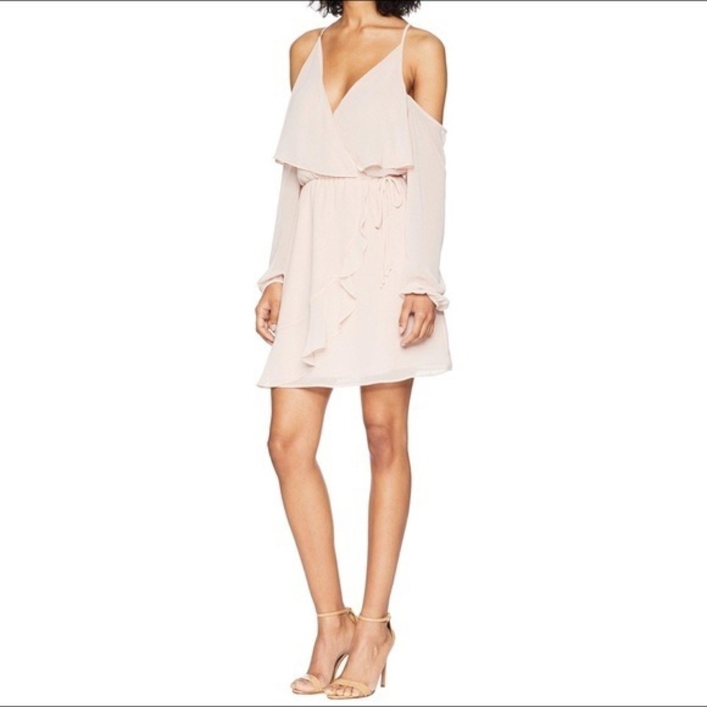 New WITH TAGS COLD BCBG SHOULDER DUSTY ROSE dress